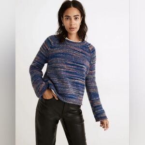 Madewell Space-Dyed Kersdale Pullover Sweater Spacedye Galaxy Blue Size Small